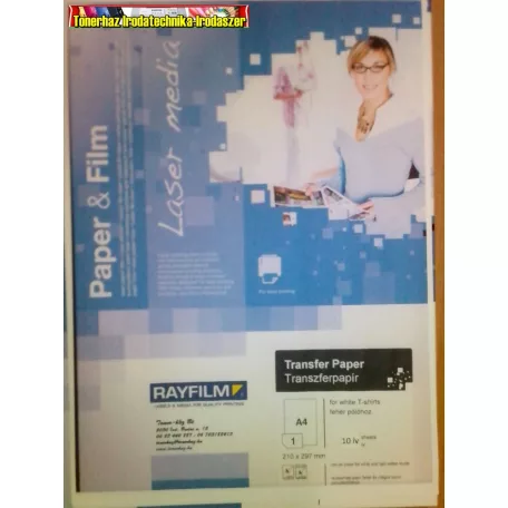 Rayfilm pólóra vasalható fólia lézernyomtatóhoz  világos pólóra  10ív/cs  ( R02071123B)