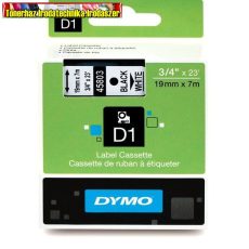 Dymo D1 kazetta (S0720830) 45803- 19mmx7m FEKETE betű/FEHÉR háttér