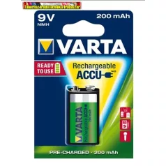   VARTA Power Accu Tölthető elem, 9V, 1x200 mAh, előtöltött, 