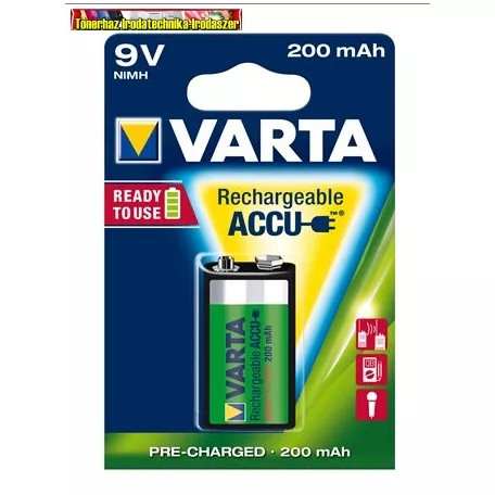 VARTA Power Accu Tölthető elem, 9V, 1x200 mAh, előtöltött, 