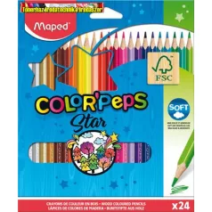 Maped COLOR PEPS STAR színes ceruza, 24 db/doboz 183224