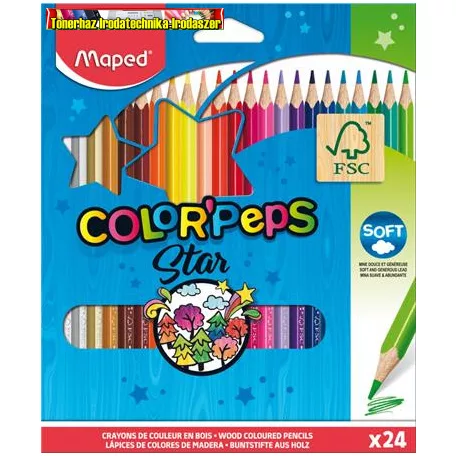 Maped COLOR PEPS STAR színes ceruza, 24 db/doboz 183224