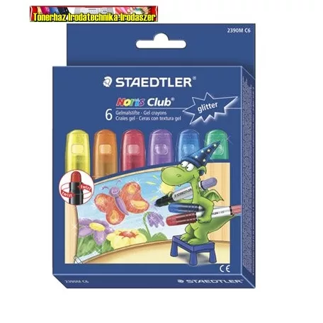 Zsírkréta, zselés, STAEDTLER Noris Club, 6 csillogó szín