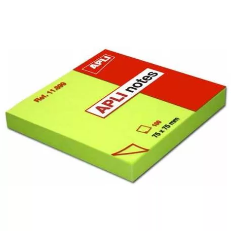 Apli öntapadó jegyzettömb neon zöld 100 lap 75x75mm 11899