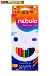   Színes ceruza készlet, háromszögletű, NEBULO, 12 különböző szín