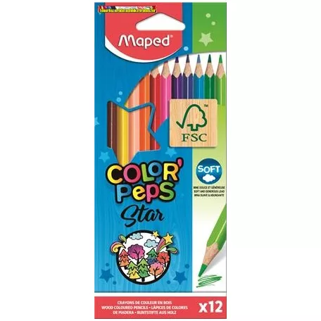 Maped COLOR PEPS háromszögletű színes ceruza, 12 db/doboz 183212