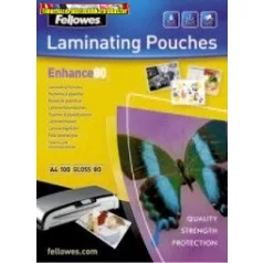   Fellowes A5 fényes lamináló fólia, 80 mikron 100db/cs (A/5) 53060