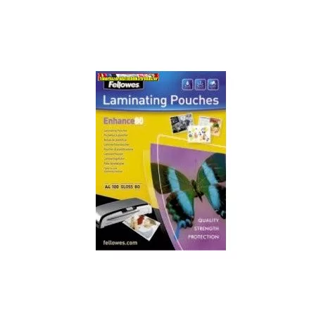 Fellowes A5 fényes lamináló fólia, 80 mikron 100db/cs (A/5) 53060