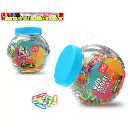 Deli színes gemkapocs tartóban 200 db/dob  No.0053