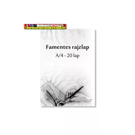 Rajzlap, famentes, fehér, A4 120gr. 20ív/cs PD. ragasztott 