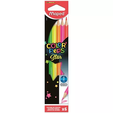 Maped COLOR PEPS FLUO színes ceruza, 6 db/doboz
