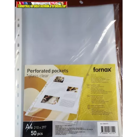 Fornax Lefűzhető genotherm A4  víztiszta,  90 mik, XL ( 220x300mm,) 50 db/csomag 24786