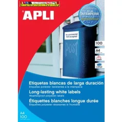   Apli 4 pályás időjárásálló etikett, 45,7x21,2 mm, kerekített sarkú, 48címke/lap 20lap/dob 960 etikett/dob LCA12112