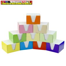 Kockatömb+doboz 9x9x6cm fehér, egyszínű színes doboz (kockablokk, tépőtömb)