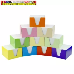   Kockatömb+doboz 9x9x6cm fehér, egyszínű színes doboz (kockablokk, tépőtömb)