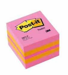 Post-it 51x51 öntapadós jegyzettömb mini kocka, pink 2051P 400lap/cs