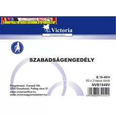 Szabadságengedély 50x2 lap  A6 -B.18-49/V (18-49) Victoria