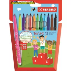   STABILO Trio A-Z Filctoll készlet, 0,7 mm, 12 különböző szín (STABILO Trio) (rostiron)