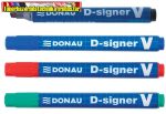   Donau D-signer V alkoholos marker, 1-4 mm, vágott, 4 színben