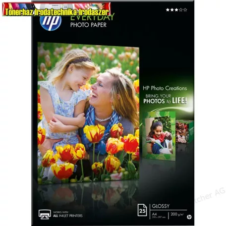 Hp Q5451 Glossy Photo Paper, fényes, A4, 200 g/m2 25lap/cs