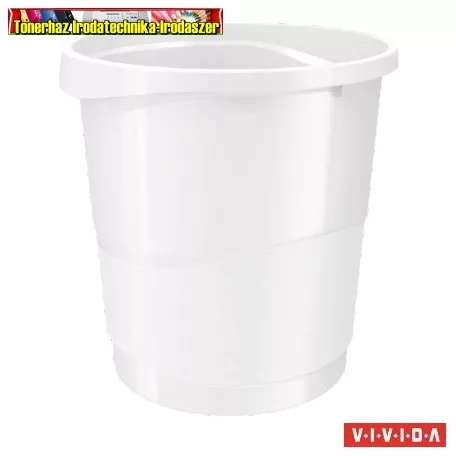 Papírkosár, 14 liter, ESSELTE Europost, Vivida fehér