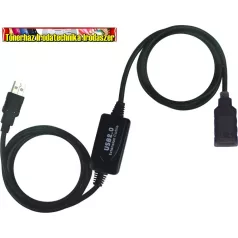   WIRETEK kábel USB Hosszabbító A-A, 10m, Male/Female, Aktív