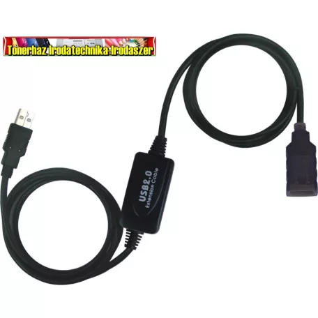 WIRETEK kábel USB Hosszabbító A-A, 10m, Male/Female, Aktív