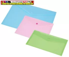  Irattartó tasak, A4, PP, patentos, PANTA PLAST, pasztell színek