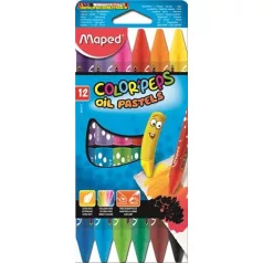   Olajpasztell kréta, MAPED Color Peps, 12 különböző szín (12db/dob)