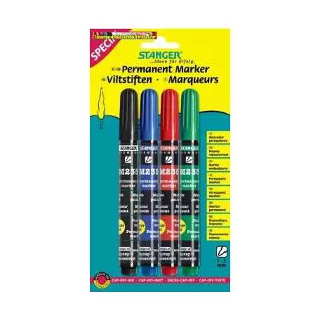 Stanger alkoholos marker M235 1-3mm kerekhegyű ,4 szín/készlet