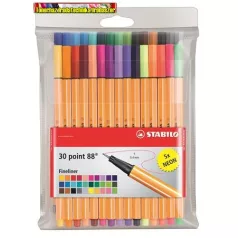   STABILO Point 88 Tűfilc készlet, 0,4 mm, neon színekkel,  30 különböző szín (25+5 neon)