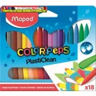 Zsírkréta, MAPED Color'Peps PlastiClean, 18 különböző szín (18db/cs)