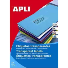   Apli Etikett, 48,5x25,4 mm, poliészter, időjárásálló, matt,  áttetsző, 44címke/lap 20lap/dob 880 etikett/dob 	LCA1223