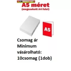   Fénymásolópapír  A/5 80gr  500ív=1cs. (A5 mérete:148 x 210 mm) cs-ár (min. vásárolható:10cs)