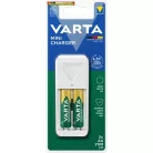 VARTA Mini Elemtöltő, AA ceruza/AAA mikro, +  2x2100 mAh AA, tölthető elem