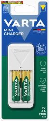 VARTA Mini Elemtöltő, AA ceruza/AAA mikro, +  2x2100 mAh AA, tölthető elem