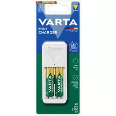   VARTA Mini Elemtöltő, AA ceruza/AAA mikro, +  2x2100 mAh AA, tölthető elem