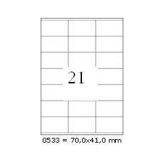   Rayfilm Univerzális címke (etikett) 70 x 41 mm 21címke/lap 100lap/dob (R0ECO 0533A)