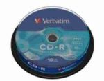   Verbatim CD-R 700 MB, 80min, 52x, hengeren (DataLife) 10 db/henger