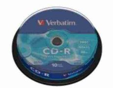 Verbatim CD-R 700 MB, 80min, 52x, hengeren (DataLife) 10 db/henger