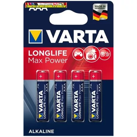 VARTA Longlife Max Power Elem, AAA mikro, 4 db/cs, db-ár