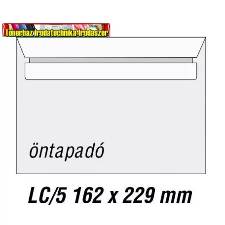 LC/5 öntapadós boriték 500 db/dob 162x229mm (LC5) DB-ra