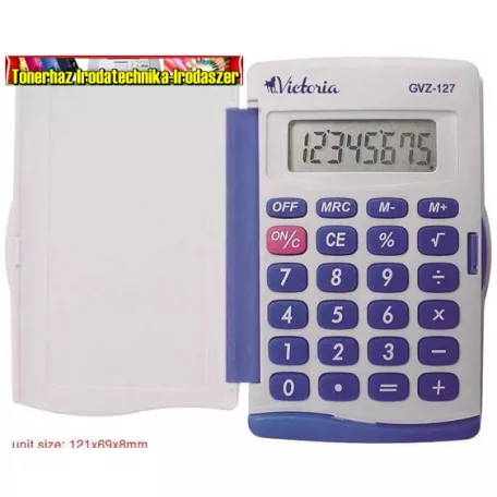 Victoria  Zsebszámológép, 8 digit, GVZ-127 kemény fedeles