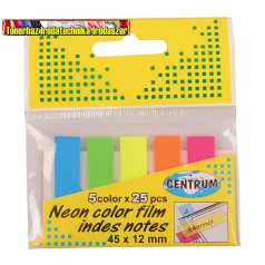 Centrum Oldaljelölő 45x12mm 5x25lap 5színű neon 80408