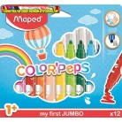  MAPED Color Peps Jumbo Filctoll készlet, 1- 5 mm, kimosható, vastag,  12 különböző szín