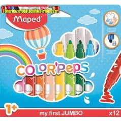    MAPED Color Peps Jumbo Filctoll készlet, 1- 5 mm, kimosható, vastag,  12 különböző szín