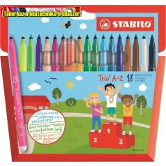   STABILO Trio A-Z ,Filctoll készlet, 0,7 mm, 18 különböző szín