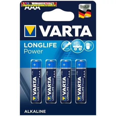 Varta LONGLIFE POWER (High Energy) LR03 mikró elem AAA 4db/cs, db-ár