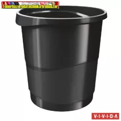 Papírkosár, 14 liter, ESSELTE Europost, Vivida fekete