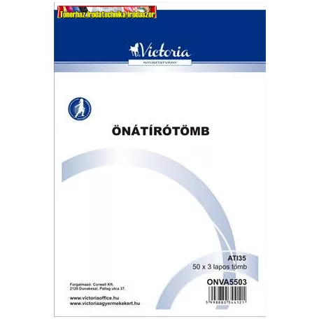 Önátírótömb A5 50x3 lapos vegykezelt (átírótömb) Victoria